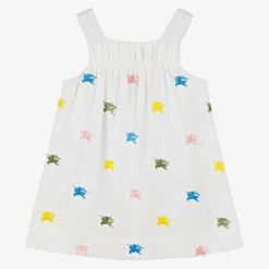 Baby Girls Ivory Cotton EKD Logo Dress