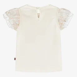 Baby Girls Ivory Cotton T-Shirt