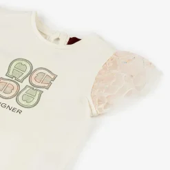 Baby Girls Ivory Cotton T-Shirt