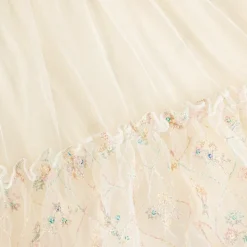 Baby Girls Ivory Embroidered Tulle Skirt