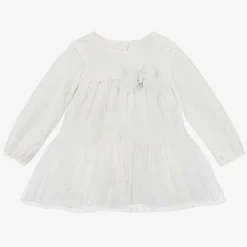 Baby Girls Ivory Embroidered Tulle Dress