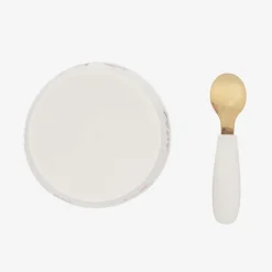 Baby Girls Ivory Floral Feeding Bowl & Spoon Set