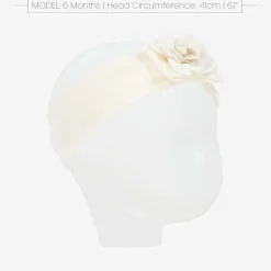 Baby Girls Ivory Knitted Flower Headband