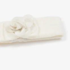 Baby Girls Ivory Knitted Flower Headband