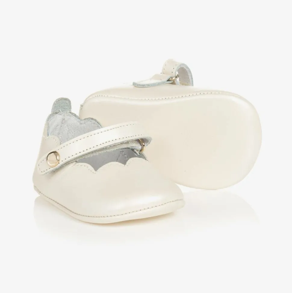 Baby Girls Ivory Leather Pre-Walker Shoes