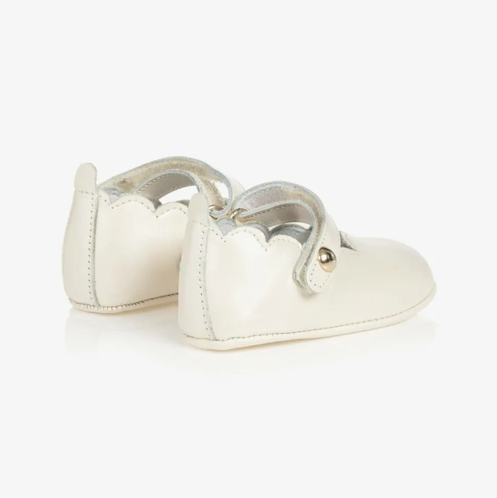 Baby Girls Ivory Leather Pre-Walker Shoes