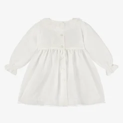 Baby Girls Ivory Organza & Lace Dress