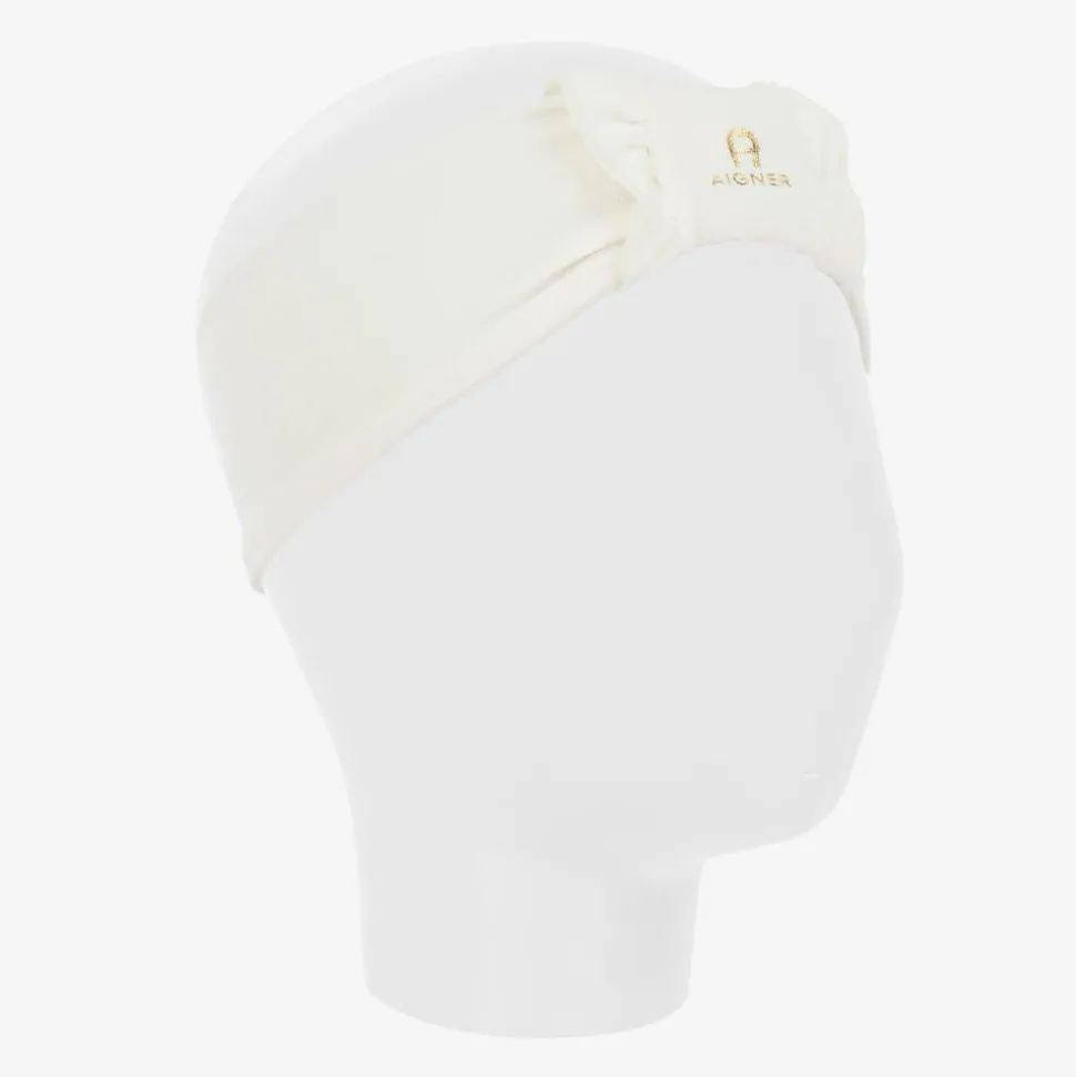 Baby Girls Ivory Pima Cotton Bow Headband