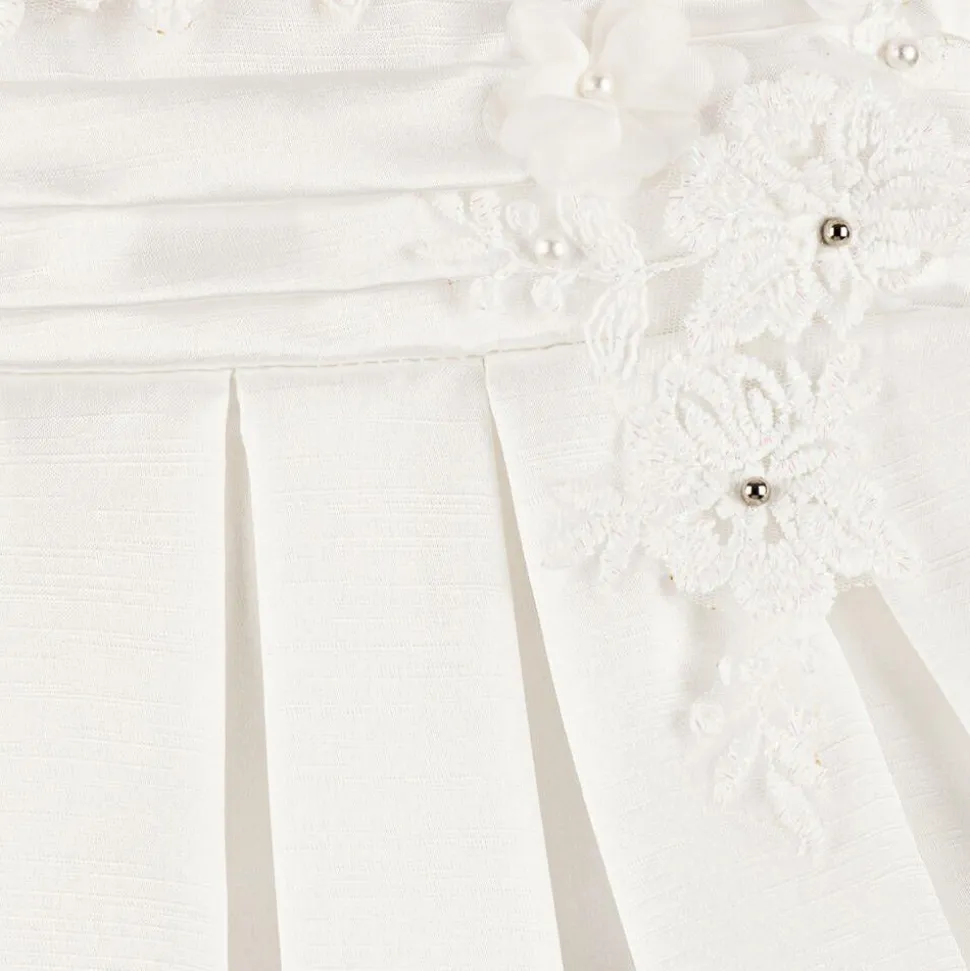 Baby Girls Ivory Satin Dress Set