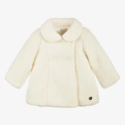Baby Girls Ivory Sherpa Fleece Coat