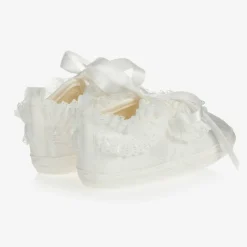 Baby Girls Ivory Silk Shoes