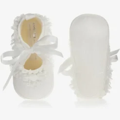 Baby Girls Ivory Silk Shoes