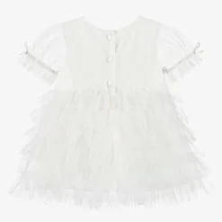 Baby Girls Ivory Tulle & Beads Dress