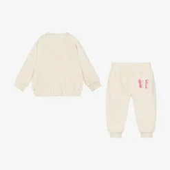 Baby Girls Ivory Velour Tracksuit