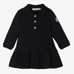 Baby Girls Navy Blue Cotton Piqué Dress
