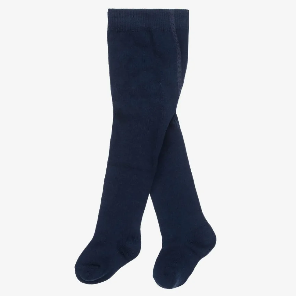 Baby Girls Navy Blue Knitted Tights