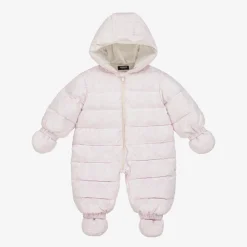 Baby Girls Pink Barocco Down Snowsuit