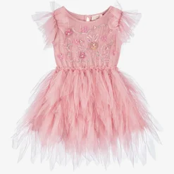 Baby Girls Pink Beaded Tulle Dress