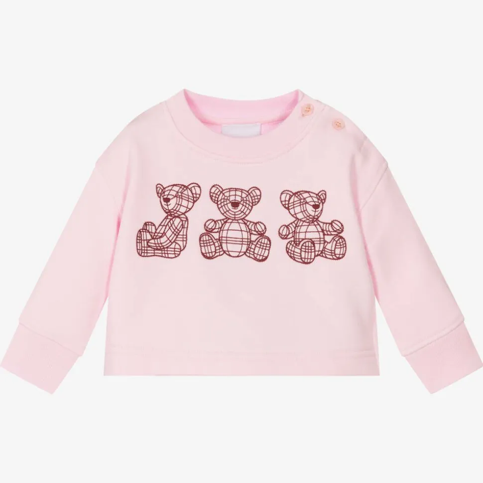 Baby Girls Pink Bear Sweatshirt