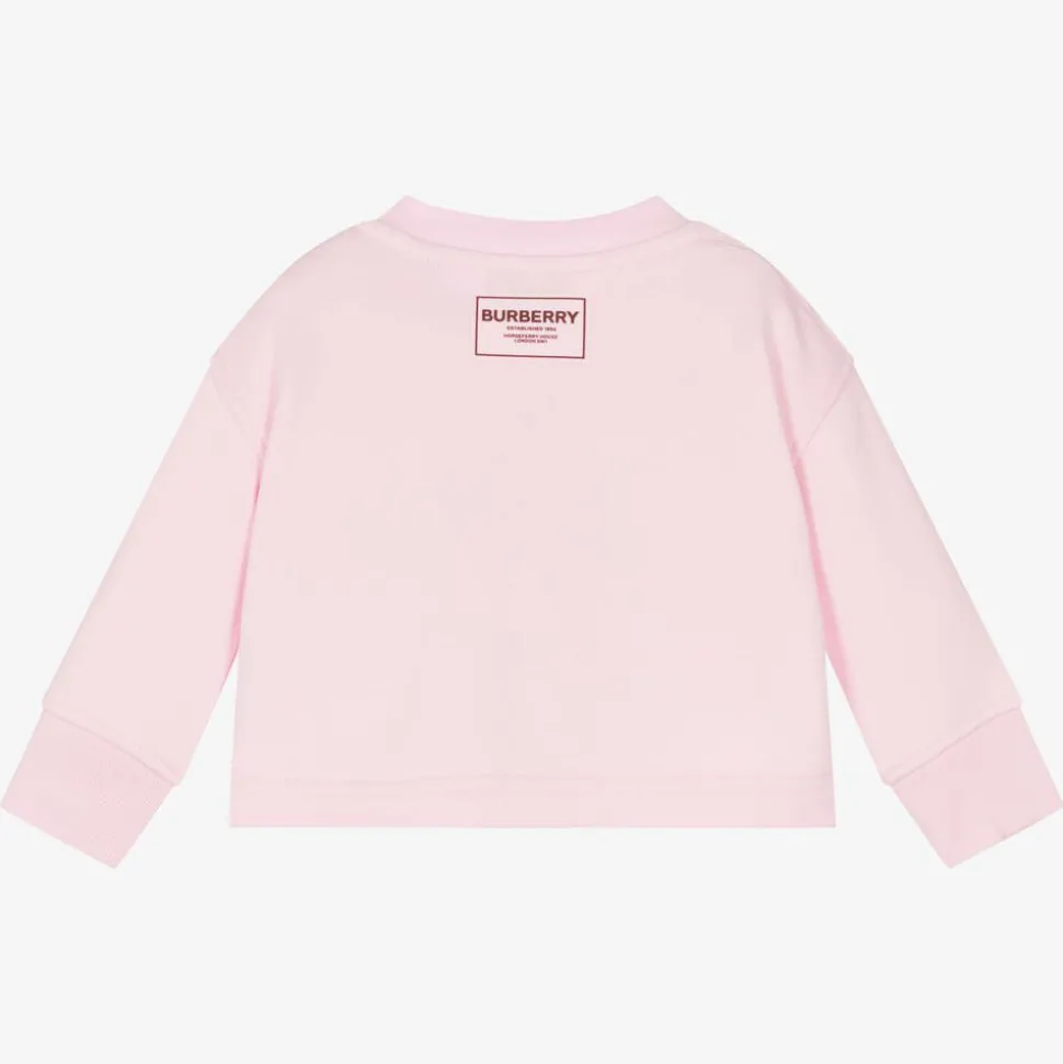 Baby Girls Pink Bear Sweatshirt