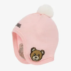 Baby Girls Pink Cotton & Wool Knit Hat