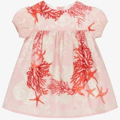 Baby Girls Pink Cotton Barocco Sea Dress