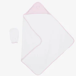 Baby Girls Pink Cotton Beary Best Friends Towel Set