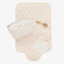 Baby Girls Pink Cotton Changing Mat Gift Set