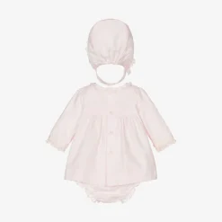 Baby Girls Pink Cotton Dress Set