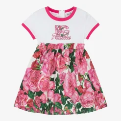 Baby Girls Pink Cotton Floral Dress