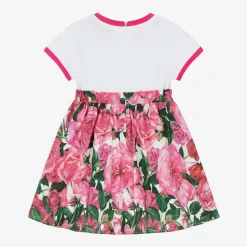 Baby Girls Pink Cotton Floral Dress