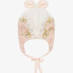 Baby Girls Pink Cotton Floral Hat