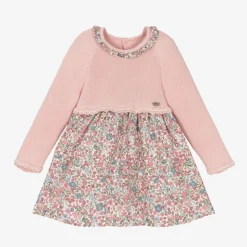 Baby Girls Pink Cotton Floral Dress