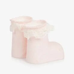Baby Girls Pink Cotton Frilly Socks