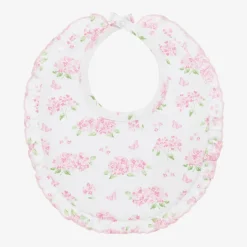 Baby Girls Pink Cotton Heavenly Hydrangeas Bib