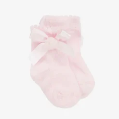 Baby Girls Pink Cotton Knit Socks