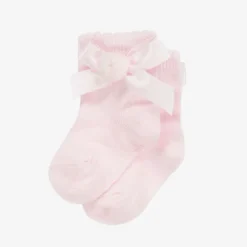 Baby Girls Pink Cotton Knit Socks