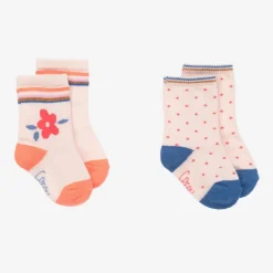 Baby Girls Pink Cotton Socks (2 Pack)