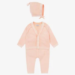 Baby Girls Pink Cotton Trouser Set