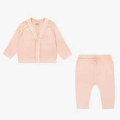 Baby Girls Pink Cotton Trouser Set