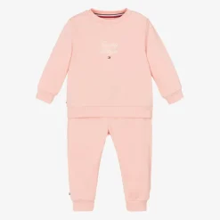 Baby Girls Pink Cotton Tracksuit