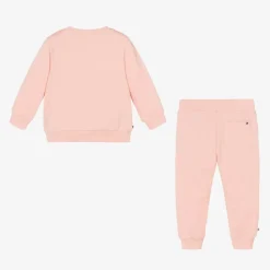 Baby Girls Pink Cotton Tracksuit