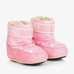 Baby Girls Pink Crib Nylon Snow Boots
