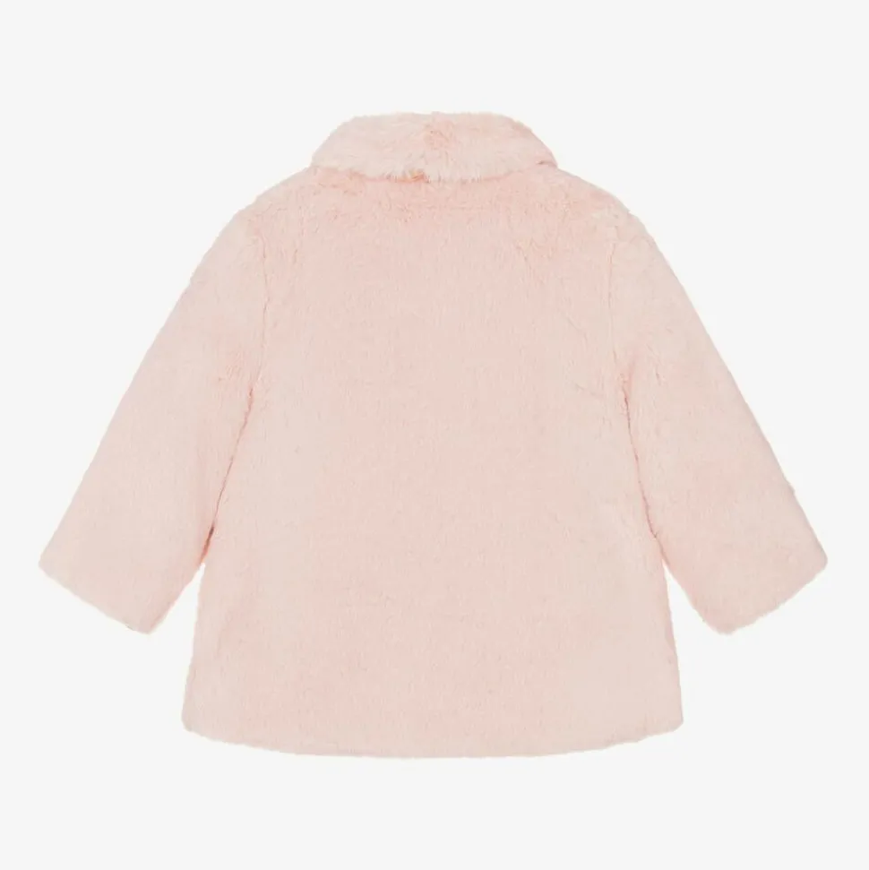 Baby Girls Pink Faux Fur Coat