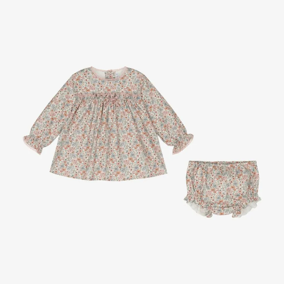 Baby Girls Pink Floral Cotton Dress