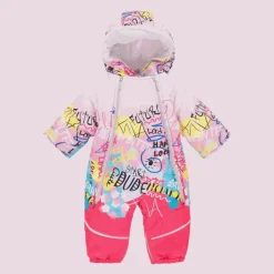 Baby Girls Pink Graffiti Print 2-in-1 Snowsuit