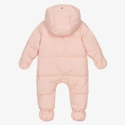 Baby Girls Pink Hooded Snowsuit