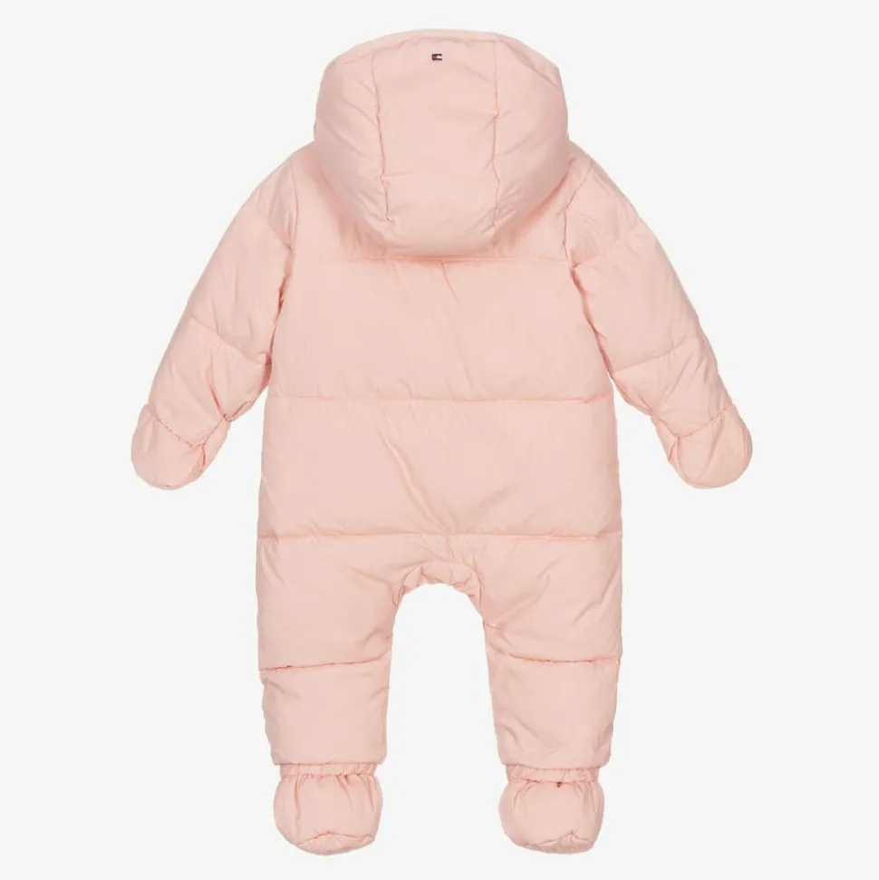 Baby Girls Pink Hooded Snowsuit