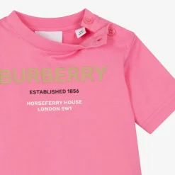 Baby Girls Pink Horseferry Cotton T-Shirt