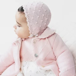 Baby Girls Pink Knitted Pram Coat